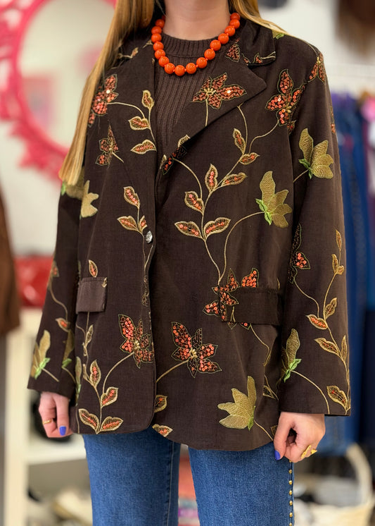 Blazer com Bordados e Lantejoulas