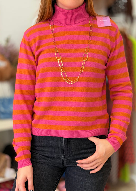 Camisola com Gola e Riscas