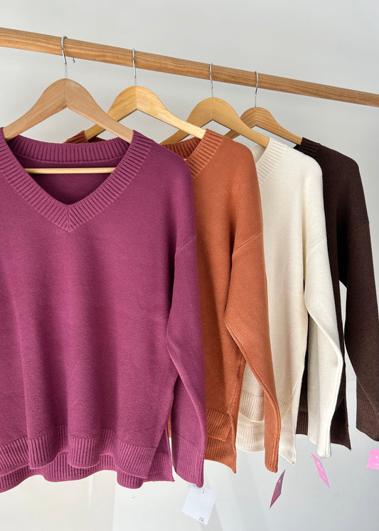 Camisola de Malha decote em V