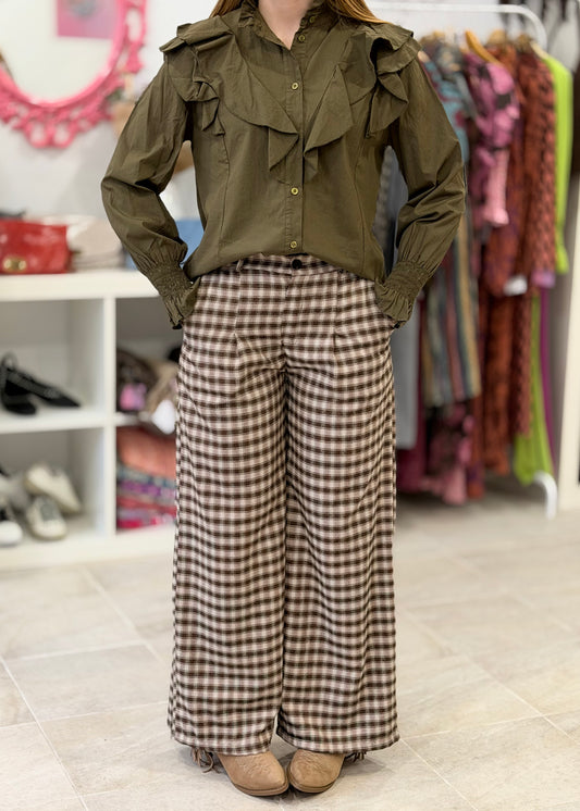 Blusa com com Folhos