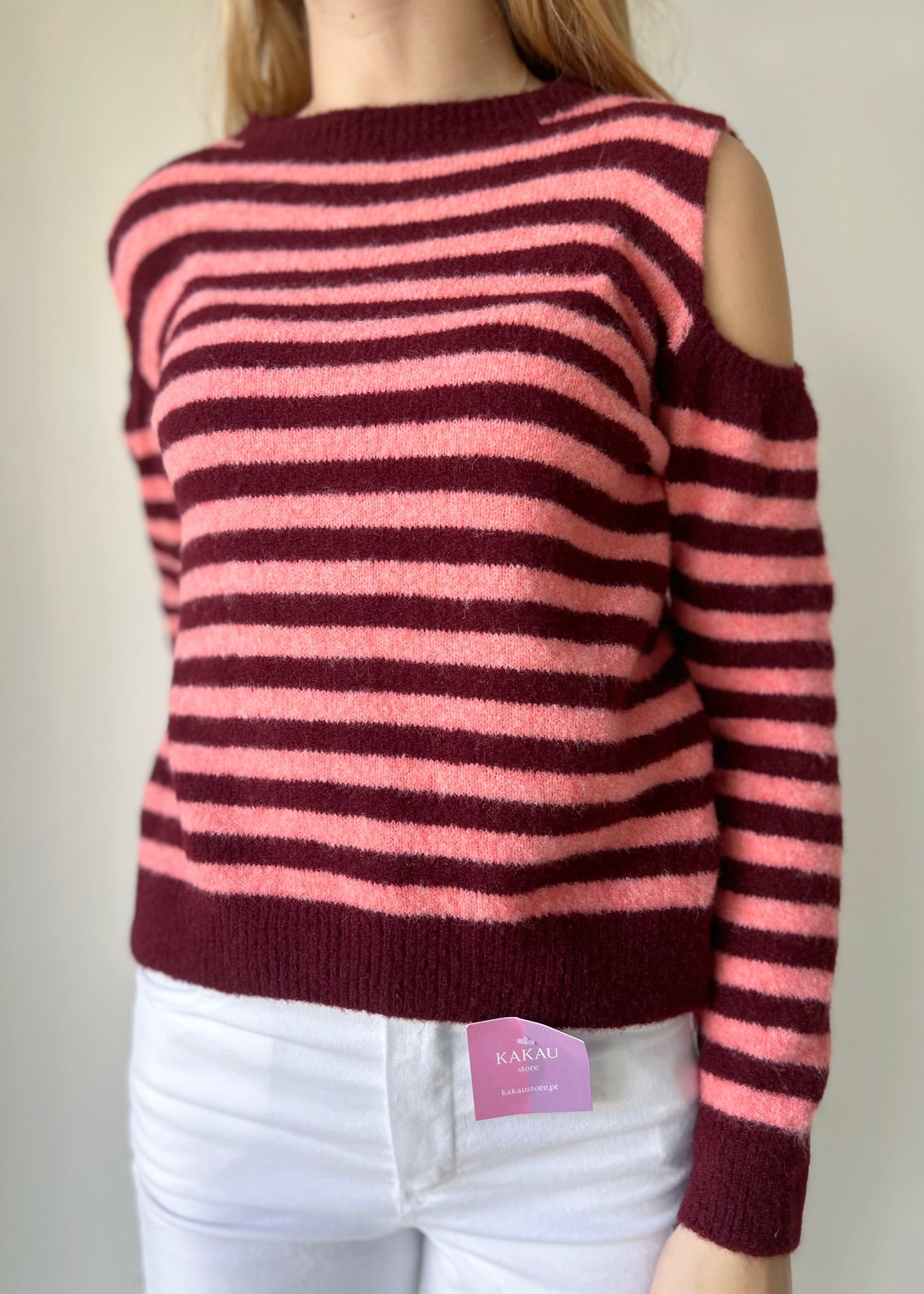 Camisola de Malha com Ombros Descobertos