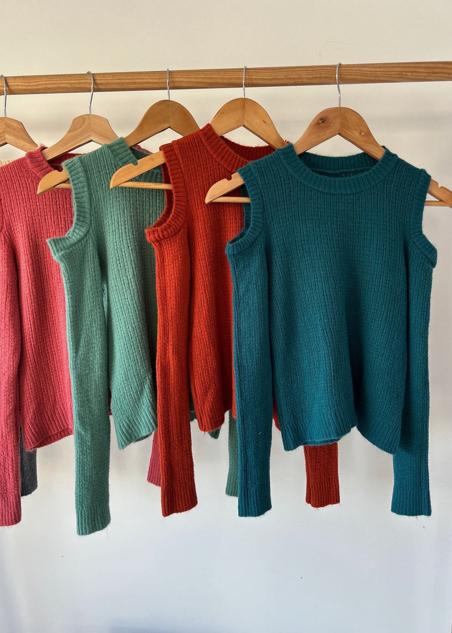 Camisola de Malha com Ombros Descobertos