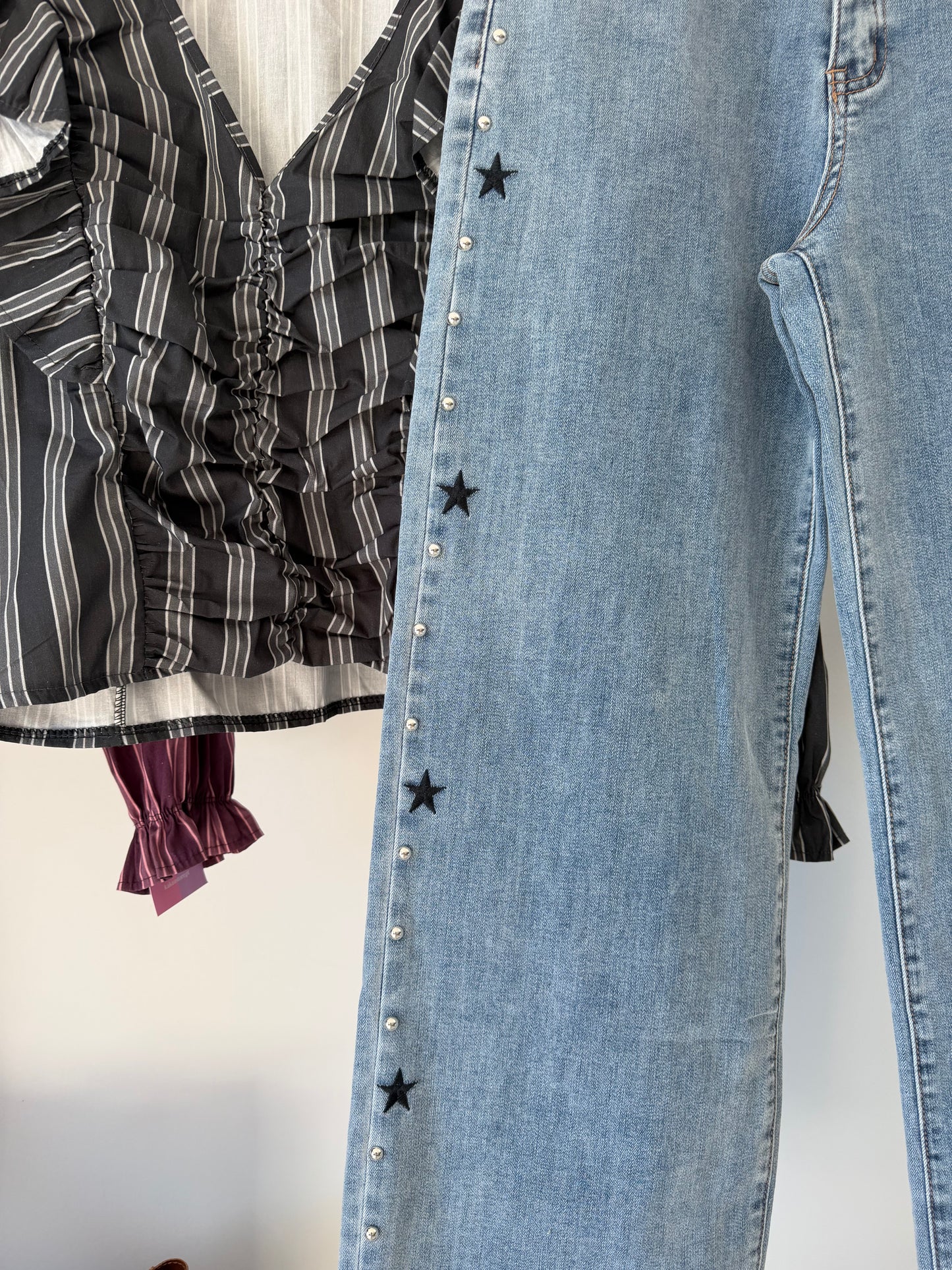 calcas ganga estrelas tachas kakau store
