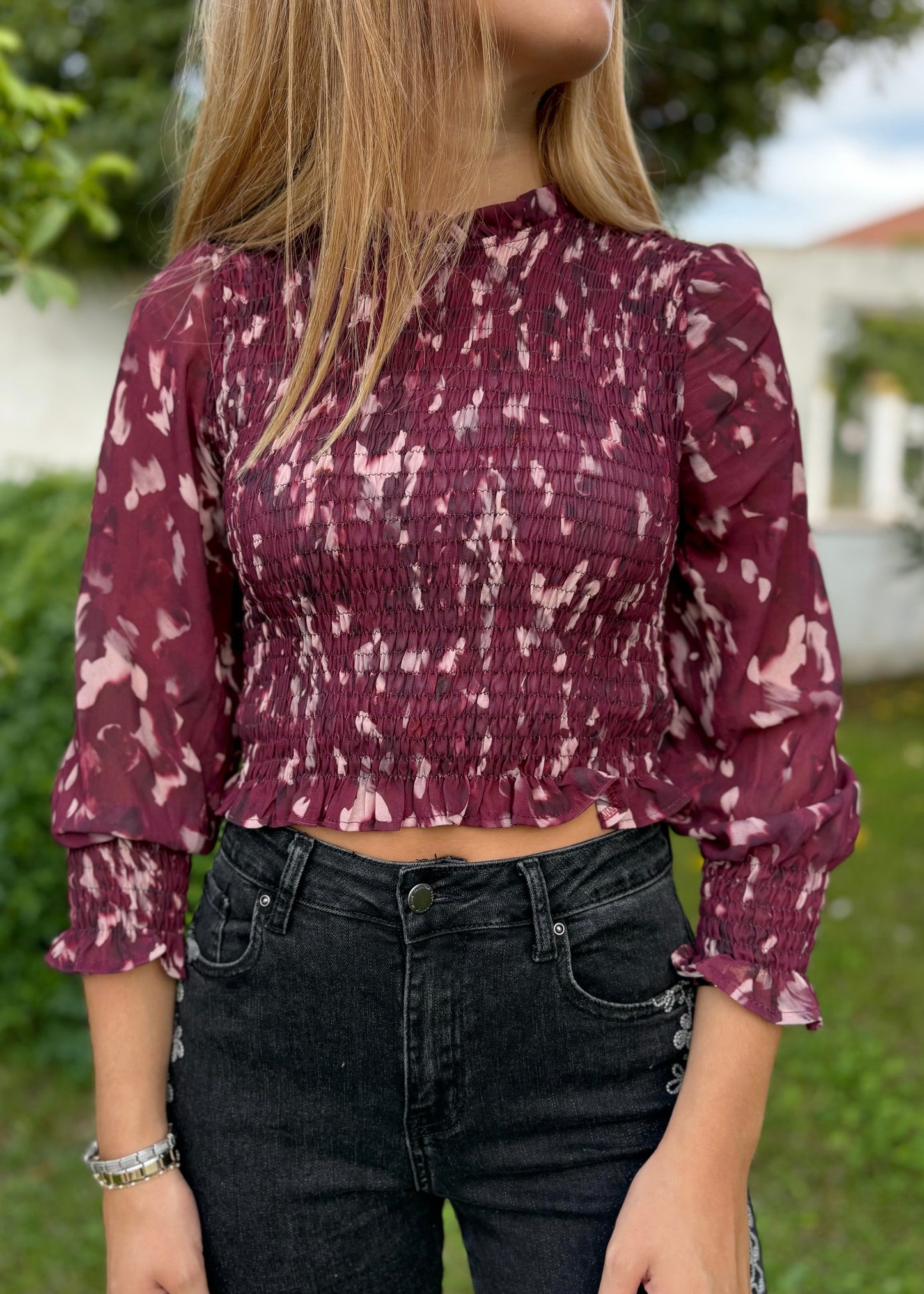Blusa Estampada com Elásticos