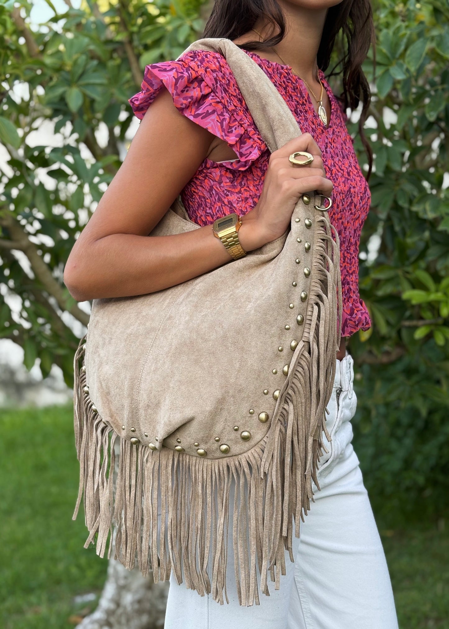 Mala Hobo com Franjas Longas