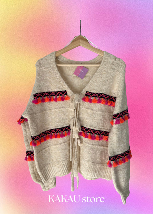 Camisola de Malha com Detalhes Coloridos