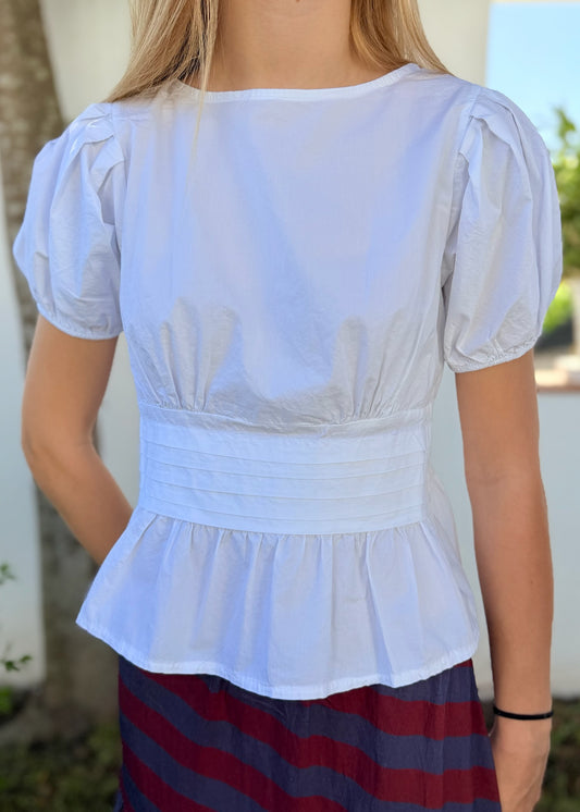Blusa com Folho e Manga Balão