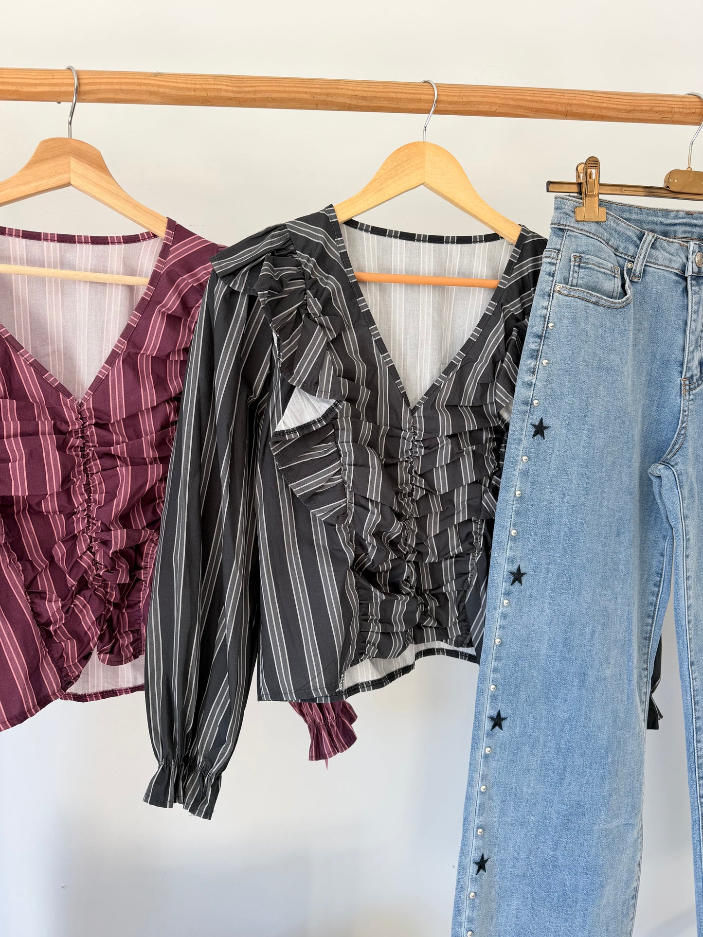 blusa feminina riscas folho kakau store