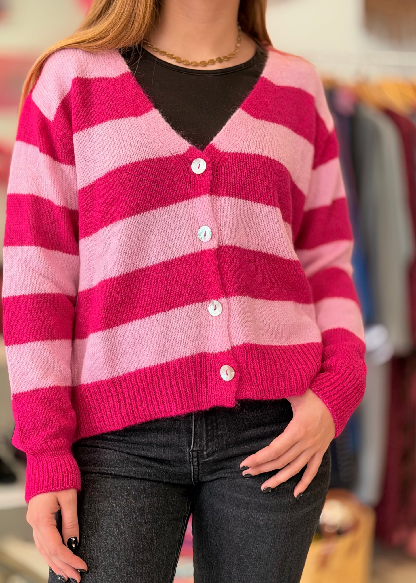 Cardigan com Riscas