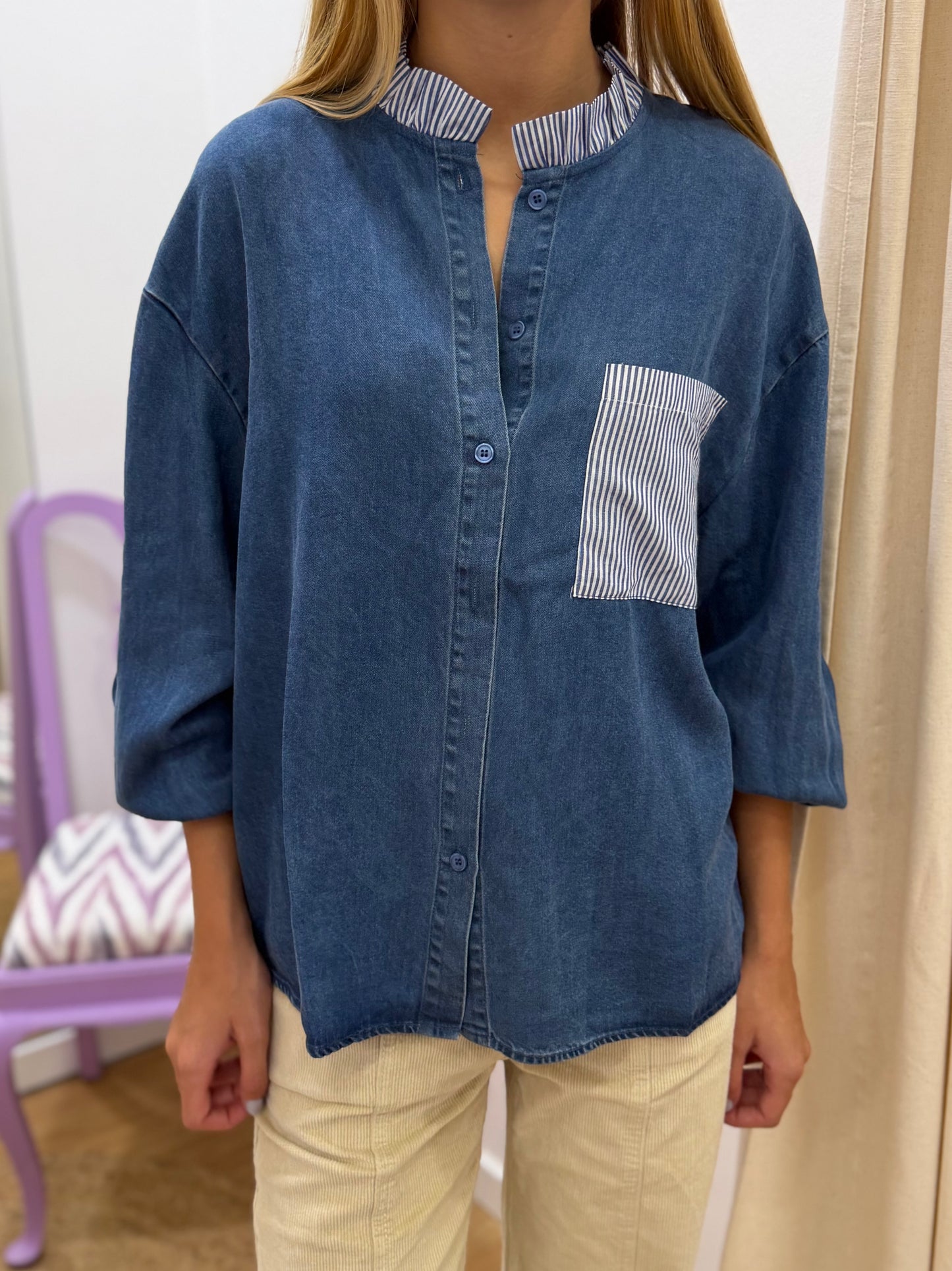 Camisa de Ganga com Bolso