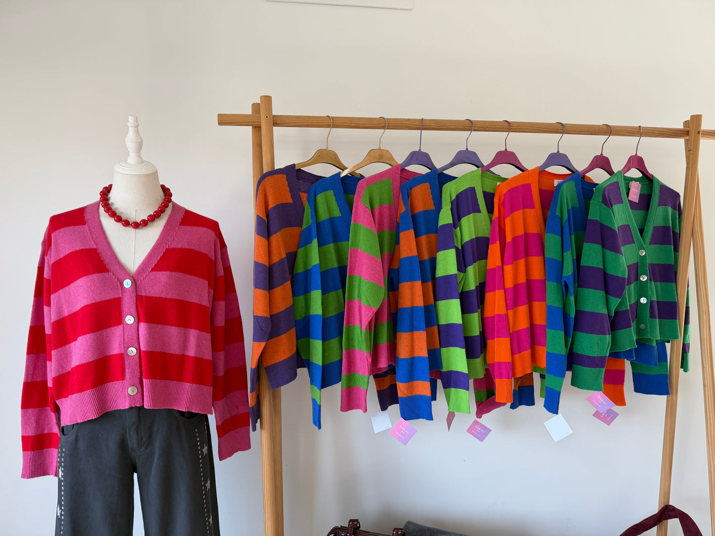 cardigan malha riscas feminino kakau store