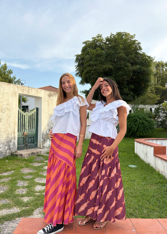 Saia Comprida Estampada