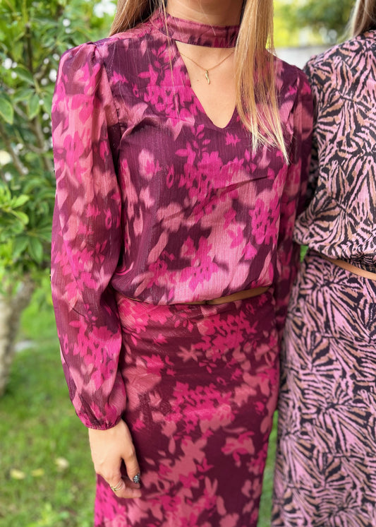 Blusa Estampada Decote V