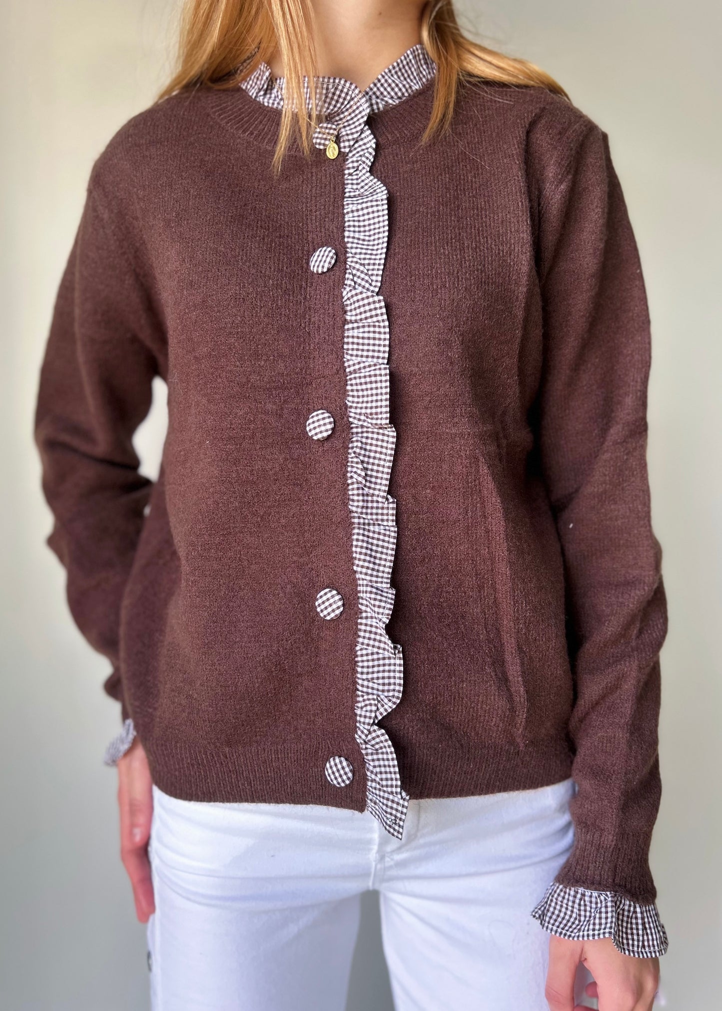 Casaco de Malha com Folhos