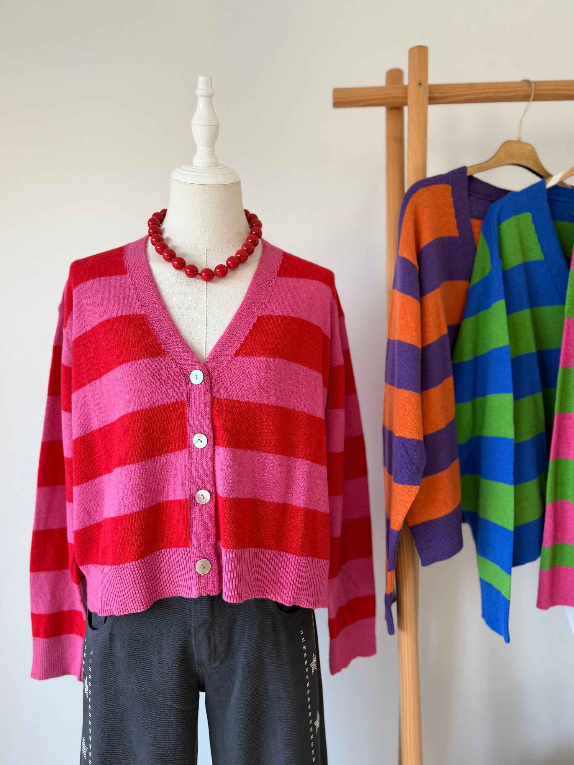 cardigan malha riscas feminino kakau store