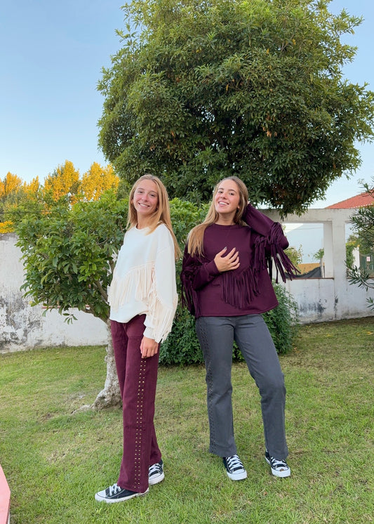Calças de Ganga com Tachas