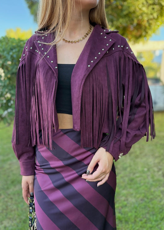 Casaco Franjas com Tachas