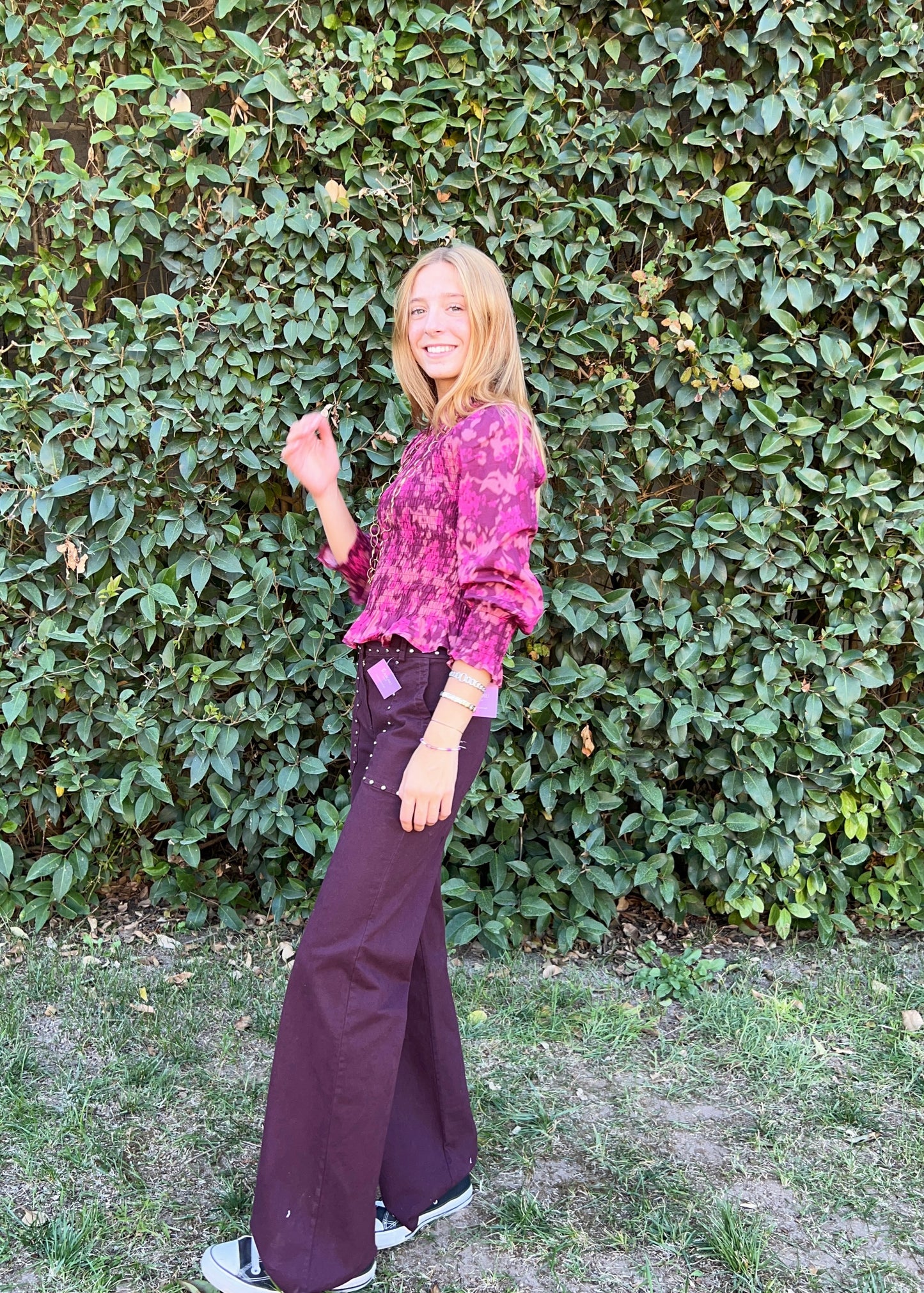 Calças de Ganga com Tachas