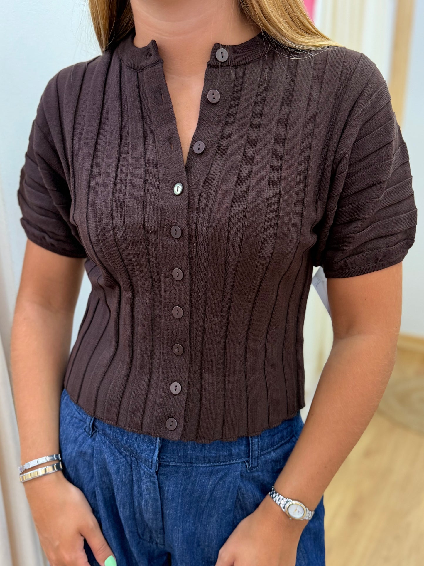 Camisola de Malha com Manga Balão