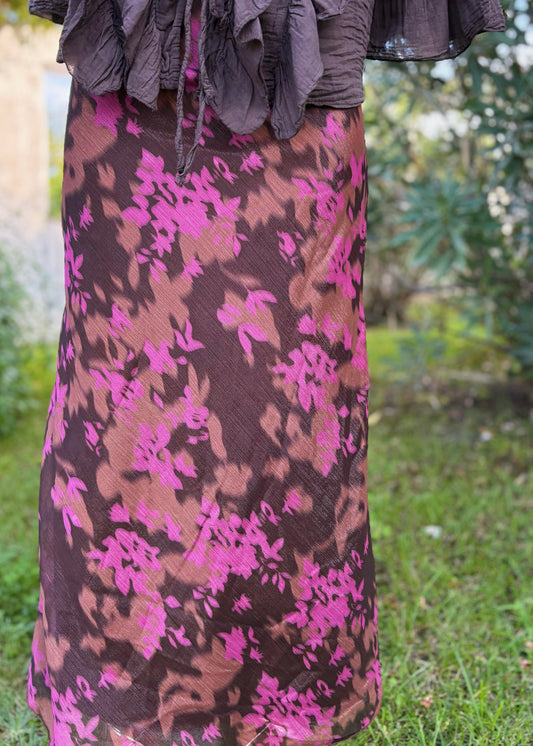 Saia Estampada Midi Fluida