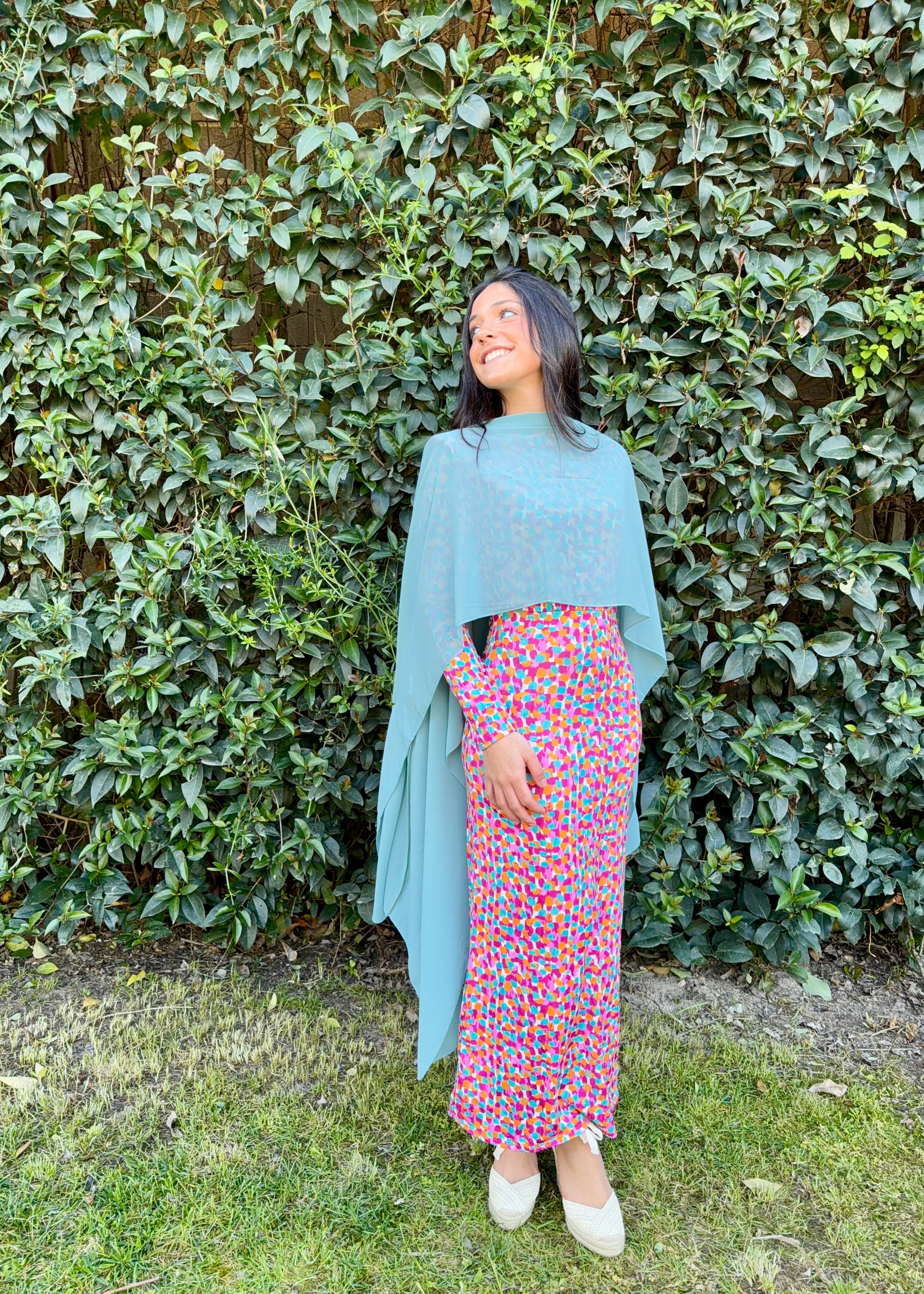 vestido com mangas e padrao kakau store