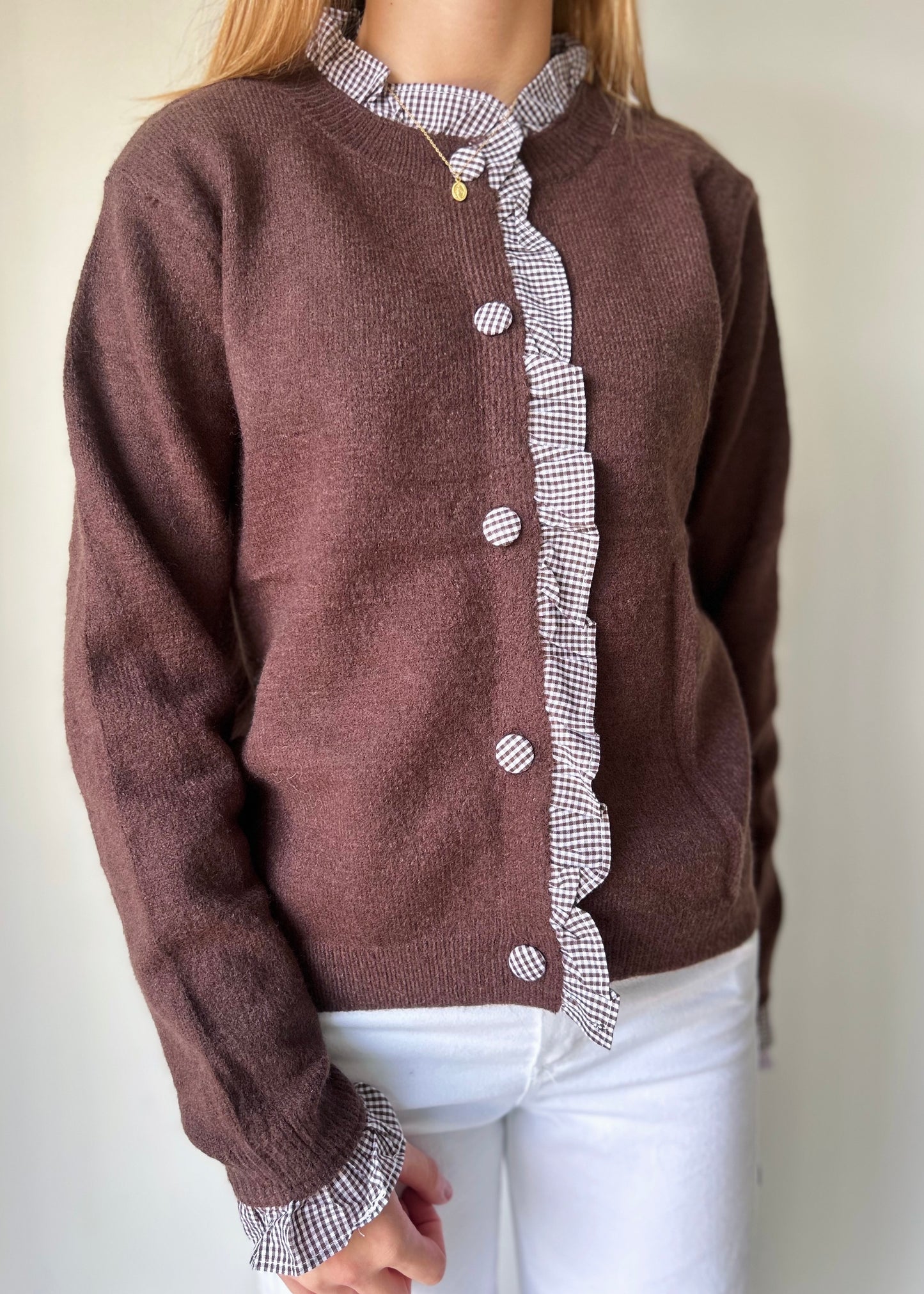 Casaco de Malha com Folhos