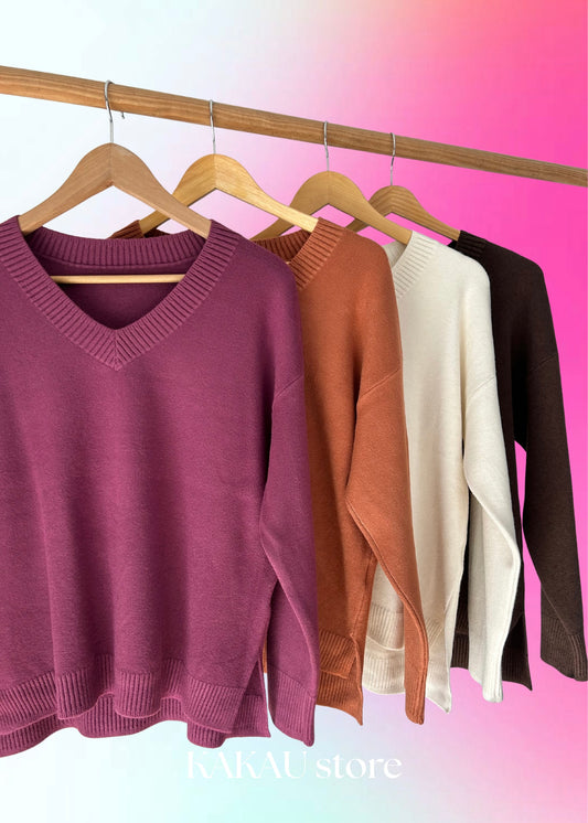 Camisola de Malha decote em V