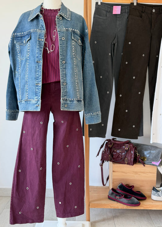 calcas femininas tachas abertas kakau store