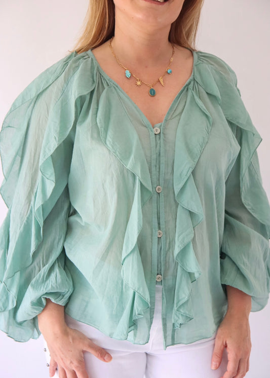 Blusa Com Folhos