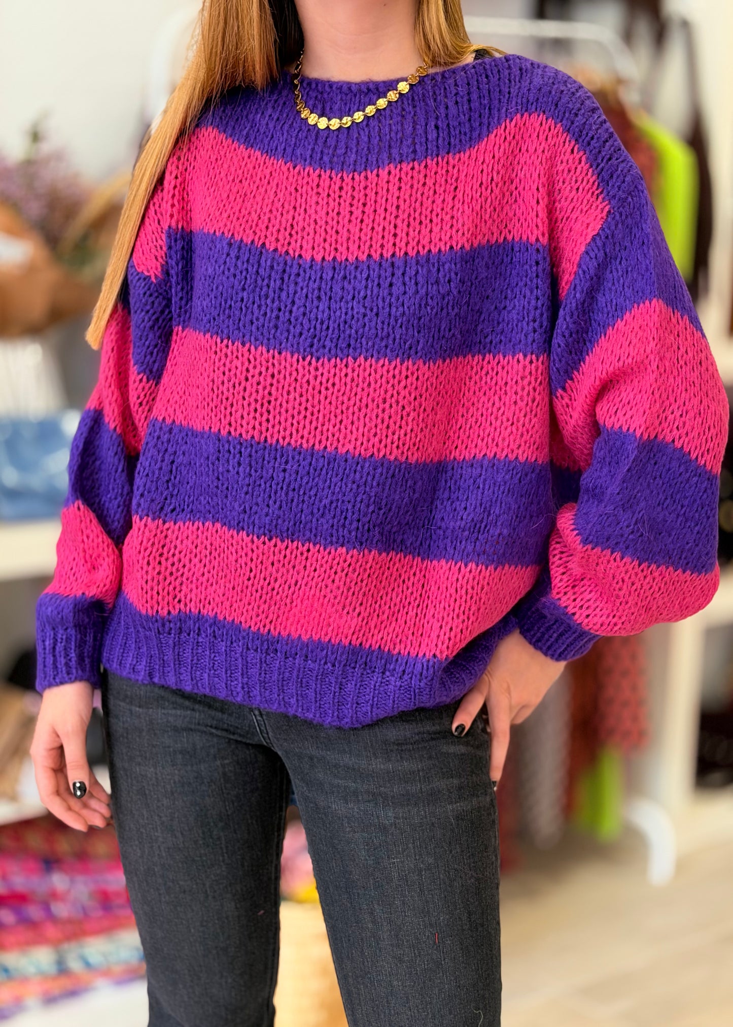 Camisola de Malha com Riscas