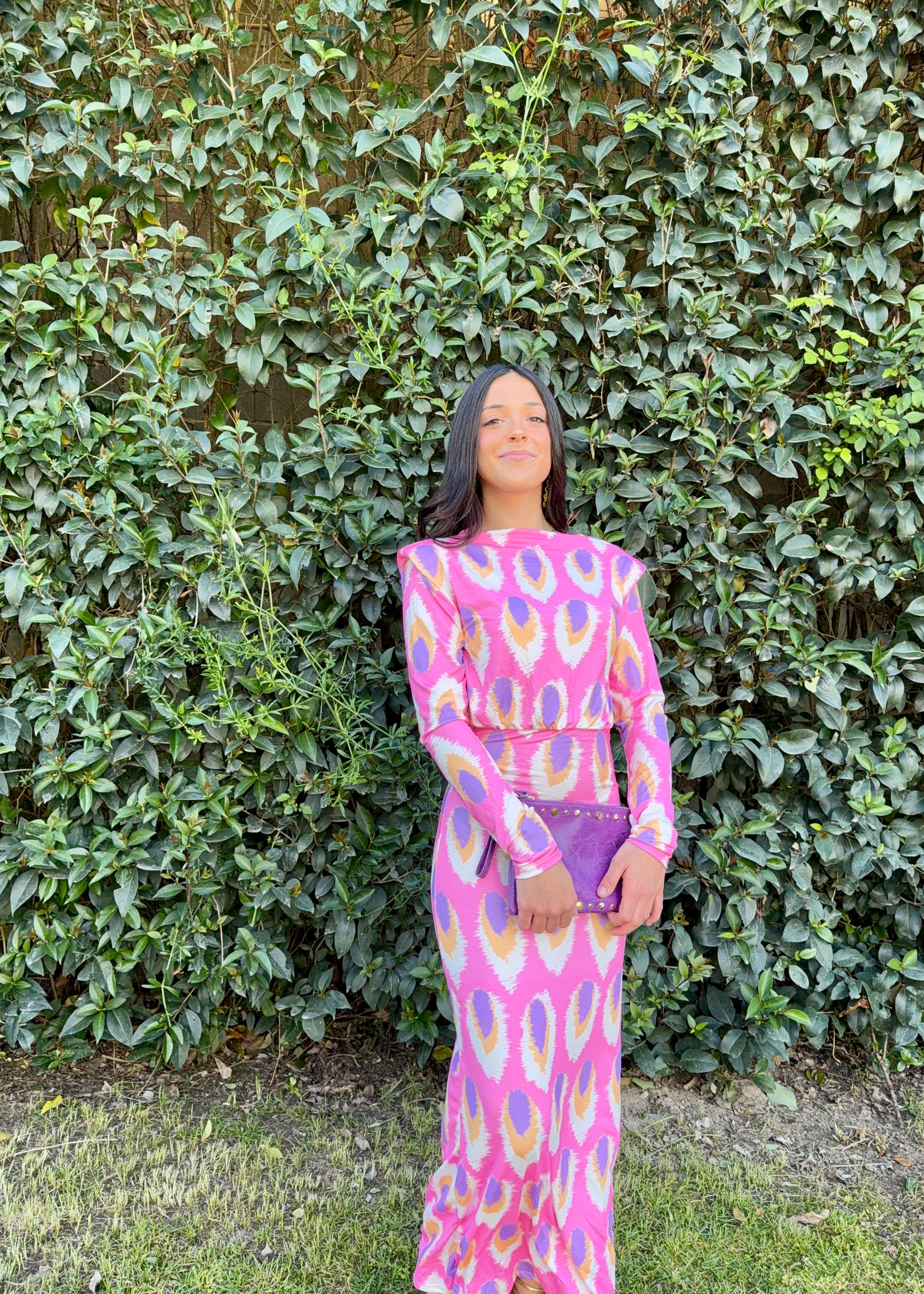vestido com padrao aberto kakau store