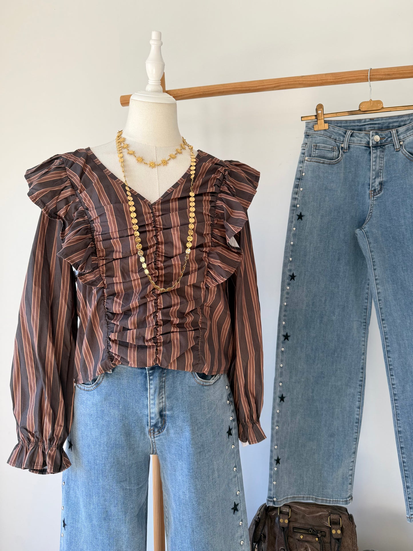blusa feminina riscas folho kakau store