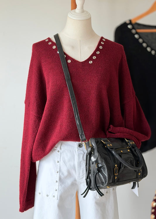 Camisola de Malha com Tachas