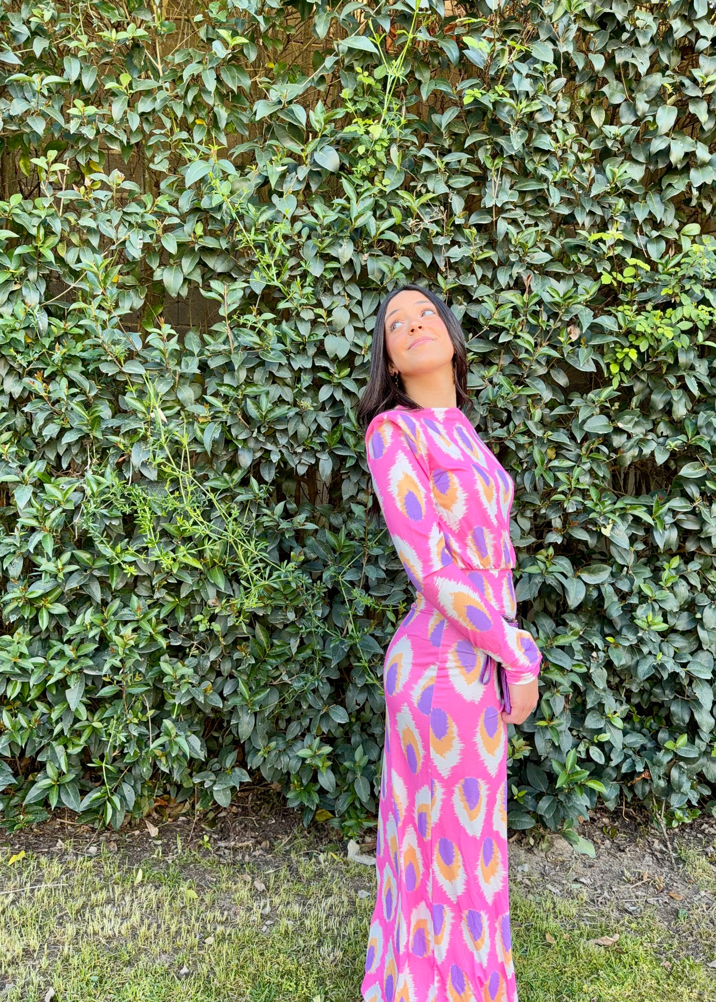 vestido com padrao aberto kakau store