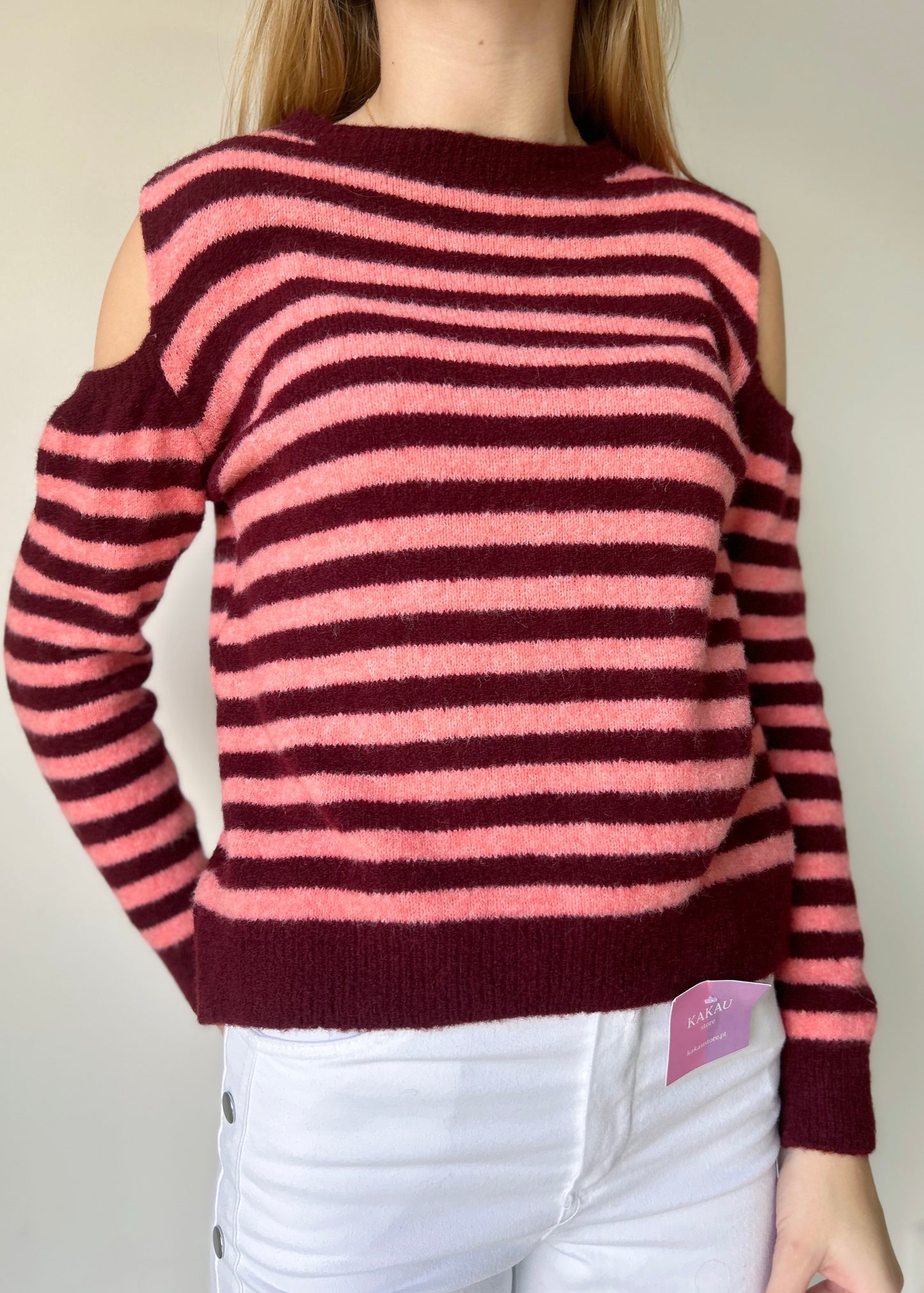 Camisola de Malha com Ombros Descobertos