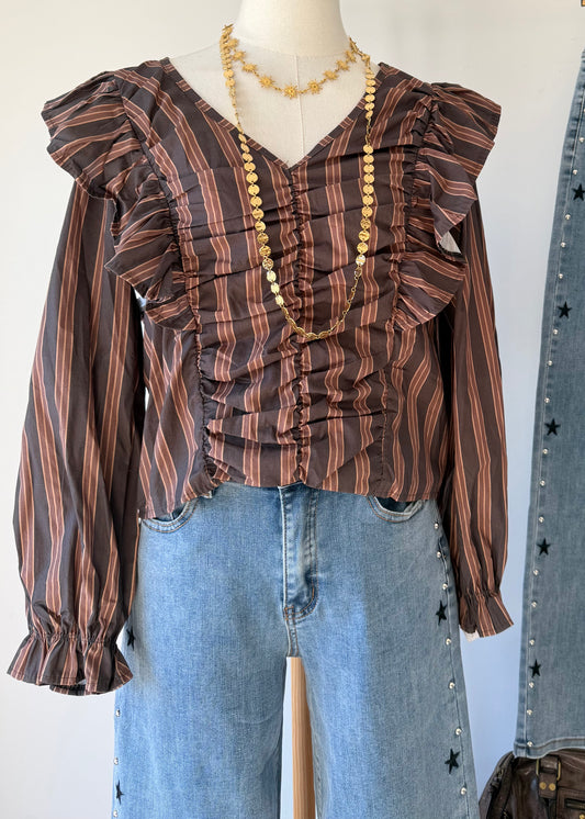 blusa feminina riscas folho kakau store