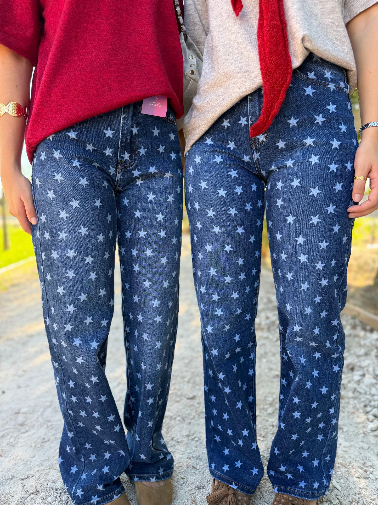 Calças de Ganga com Estrelas
