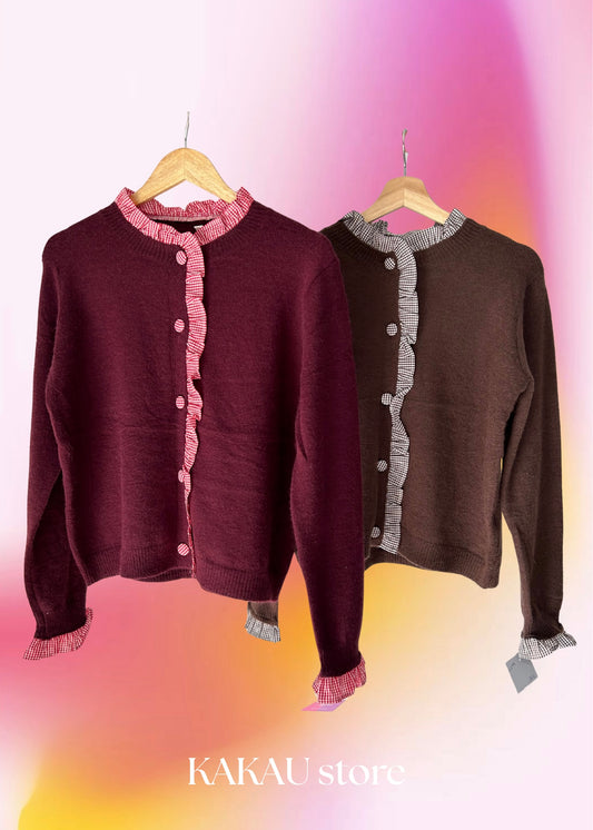 Casaco de Malha com Folhos