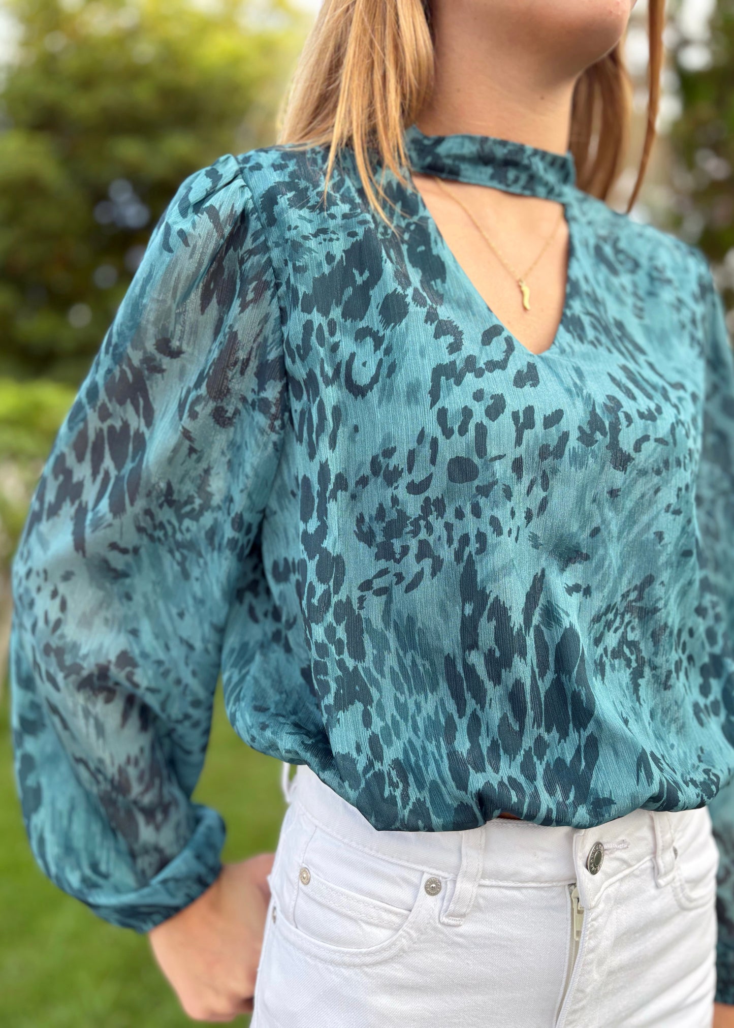 Blusa Estampada Decote V