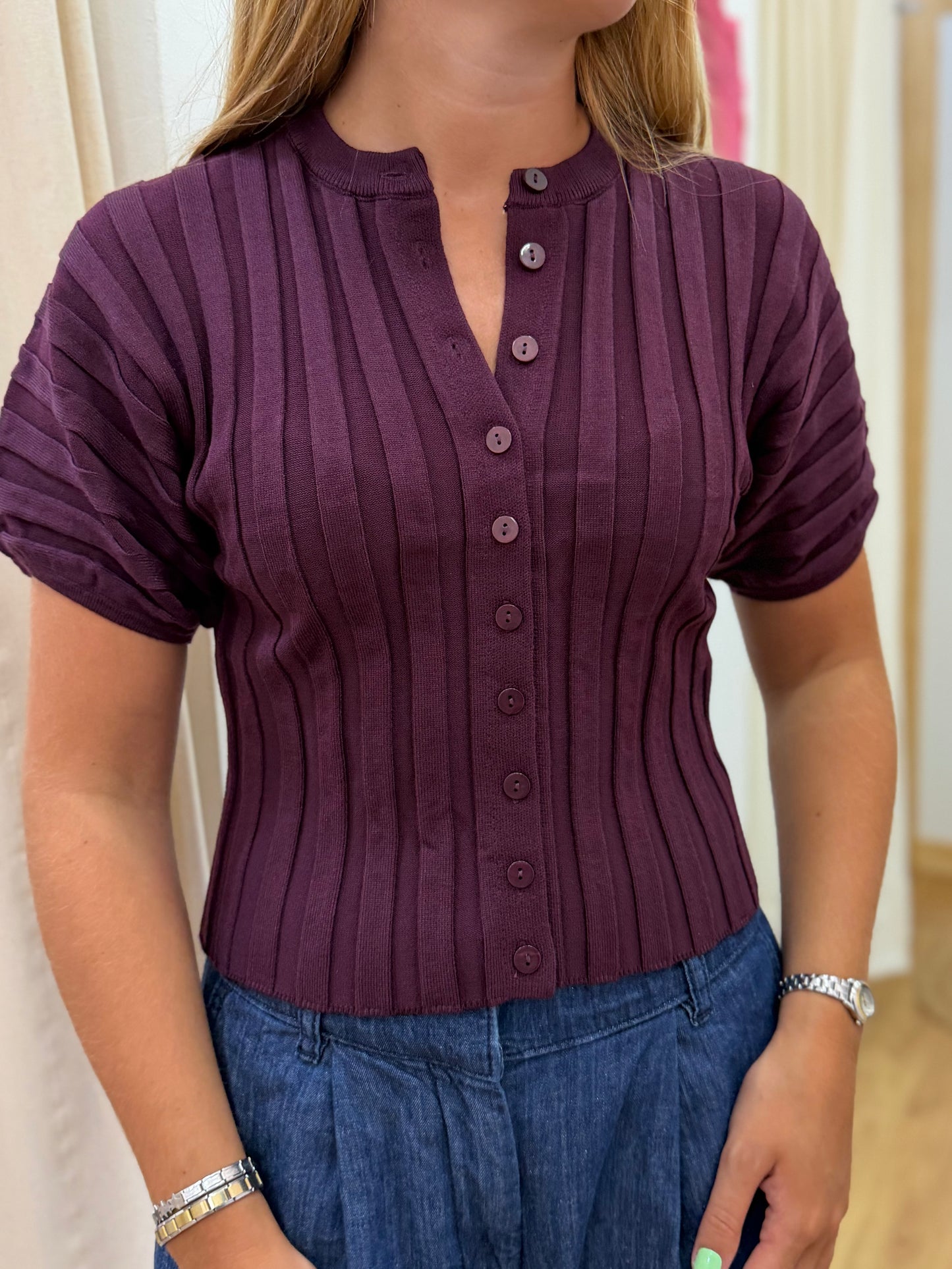 Camisola de Malha com Manga Balão