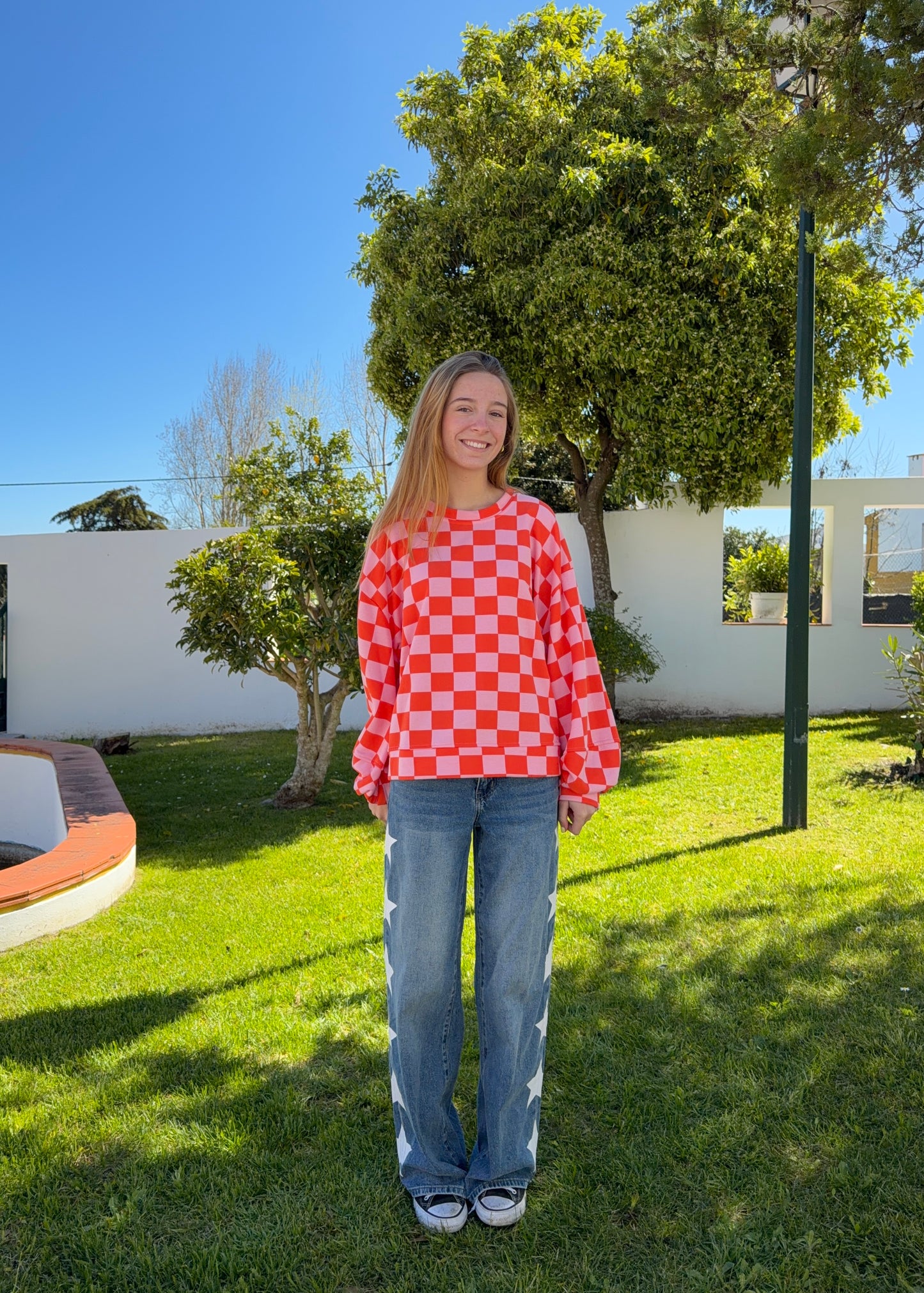 calcas femininas estrelas brancas kakau store