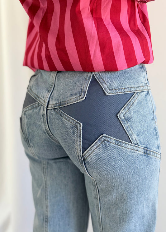 Calças de Ganga com Estrelas