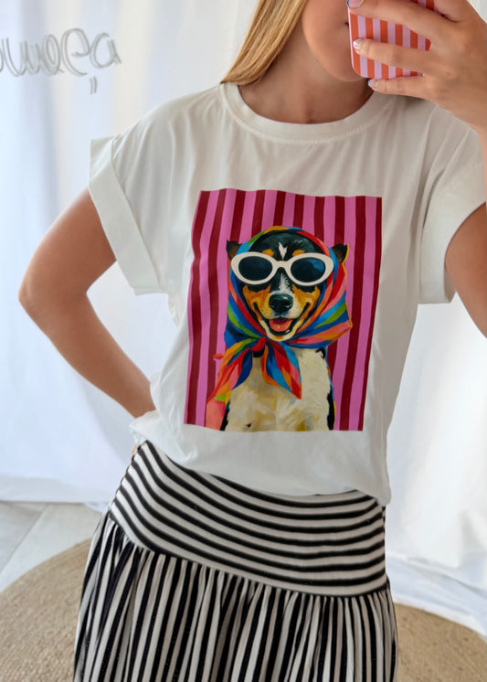 T-Shirt, tamanho único (veste XS – M), disponível em várias cores, gola redonda, manga curta, corte confortável